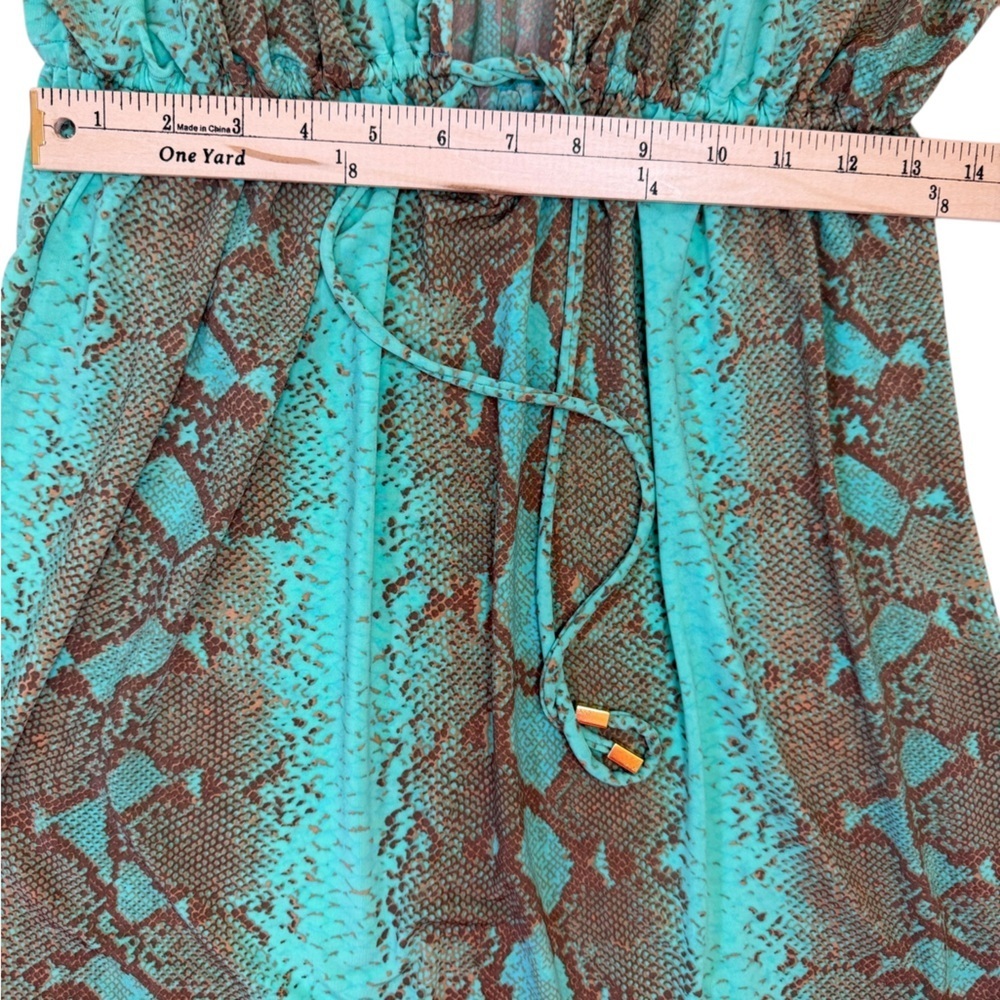 ViX by Paula Hermanny Snakeskin Print Beach Coverup Drawstring Deep V Neck Large - Picture 12 of 14